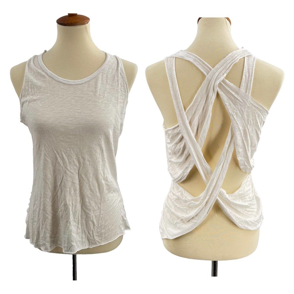 LAMade White Lightweight Back Detail Tee XS New